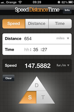 Speed Distance Time Calculator - iPhone App Screenshot 1