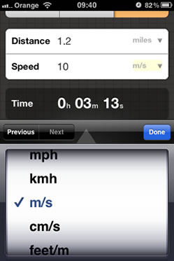 Speed Distance Time Calculator - iPhone App Screenshot 3